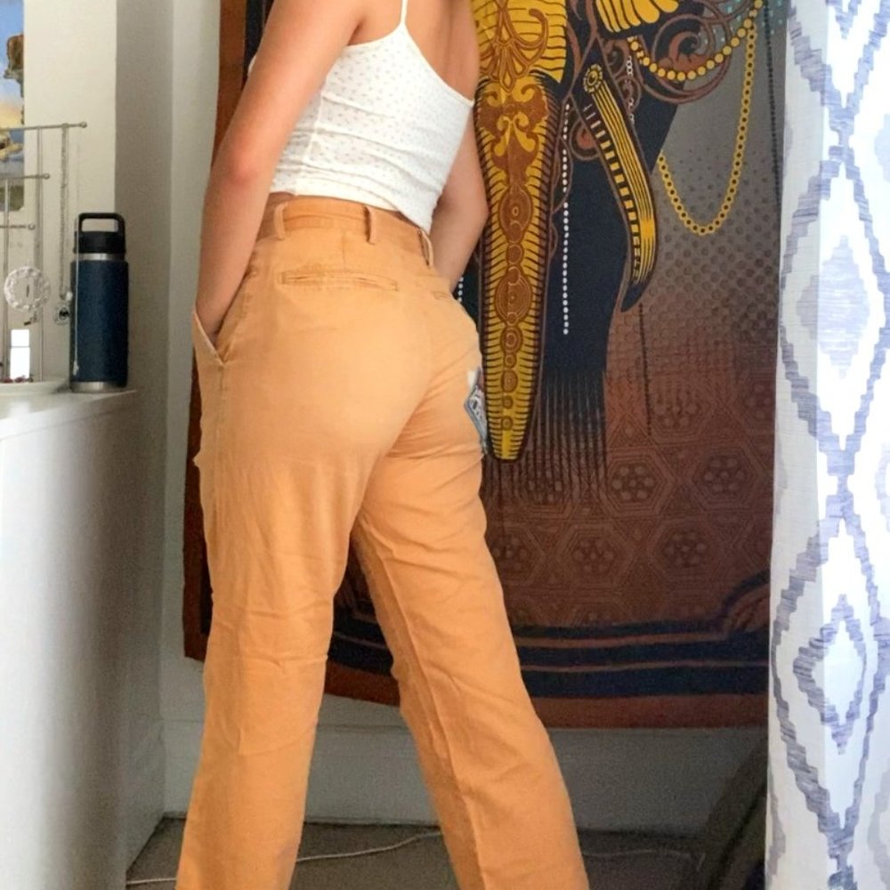Orange Straight Legged Jeans